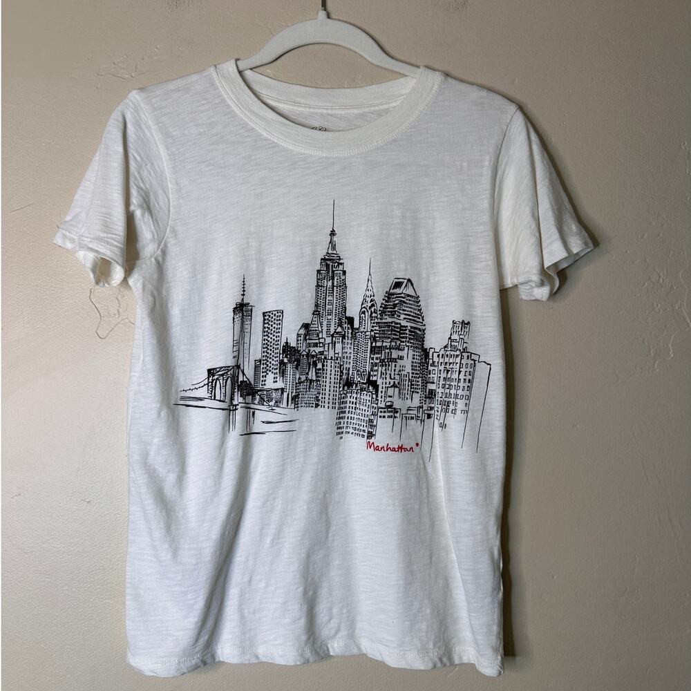 J.Crew Off White Manhattan Downtown City Graphic Tee XXS